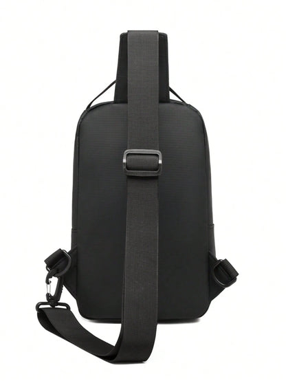 1pc Lightweight Outdoor Chest Bag, Large Capacity Shoulder Bag, Versatile Fashion Sling Bag, Men Sports Messenger Bag, Multi-Zipper Handbag With Multiple Compartments, Suitable For Motorcycle, Cycling