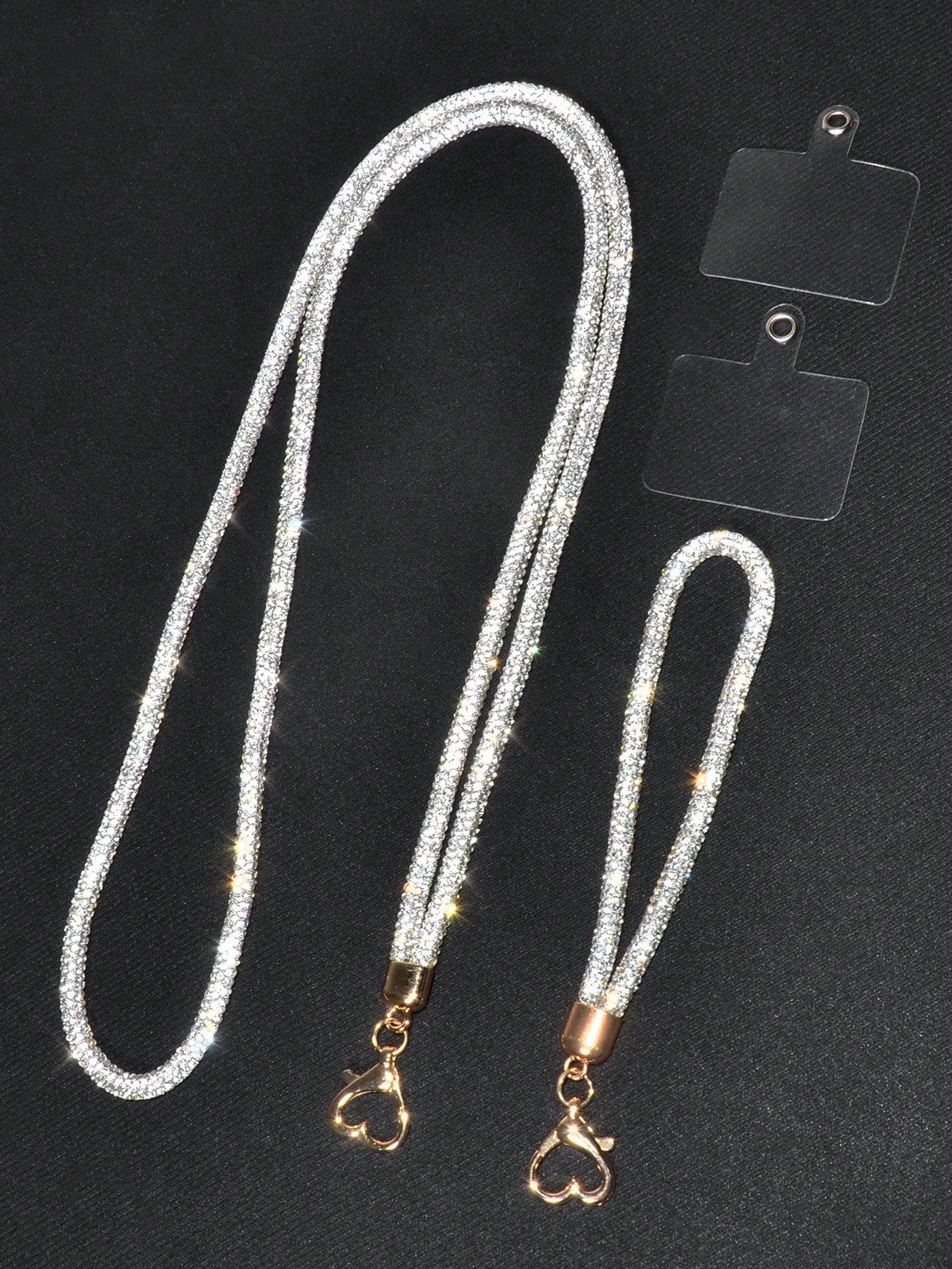 1pc Luxury Rhinestone Bling Phone Wrist Lanyard With Metal Heart Clasp, Elegant Sparkling Keychain Bag Charm Chain For Women Compatible With Android And Most Smartphone,Gifts For Mother, Family, Frien