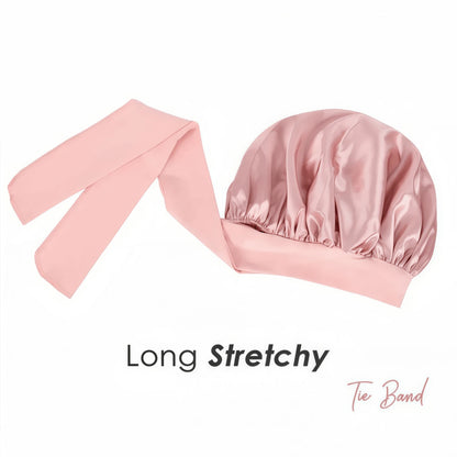 1PC Luxury Satin Silk Sleep Cap With Bow Tie, Soft Lightweight Hair Bonnet For Curly, Braided And Natural Hair, Multiple Colors, Night Hair Care