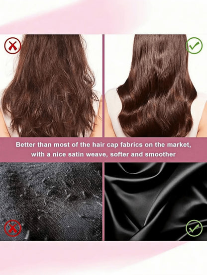 1PC Luxury Satin Silk Sleep Cap With Bow Tie, Soft Lightweight Hair Bonnet For Curly, Braided And Natural Hair, Multiple Colors, Night Hair Care