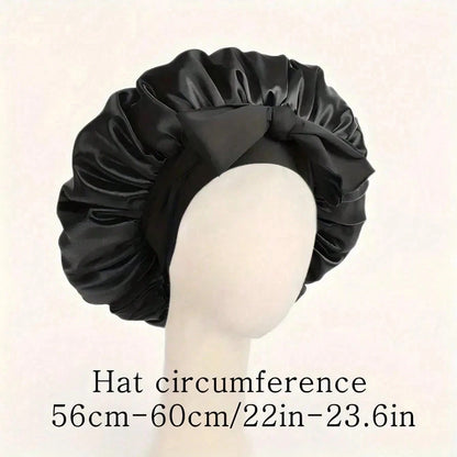 1pc Luxury Silk Sleep Cap With Adjustable Bow- Lightweight Hair Protection Cap, Suitable For Curly/Braided/Natural Hair, Multiple Colors Available, Essential Nighttime Hair Care Item, Soft And Comfor