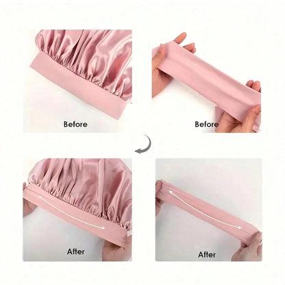 1pc Luxury Silk Sleep Cap With Adjustable Bow- Lightweight Hair Protection Cap, Suitable For Curly/Braided/Natural Hair, Multiple Colors Available, Essential Nighttime Hair Care Item, Soft And Comfor
