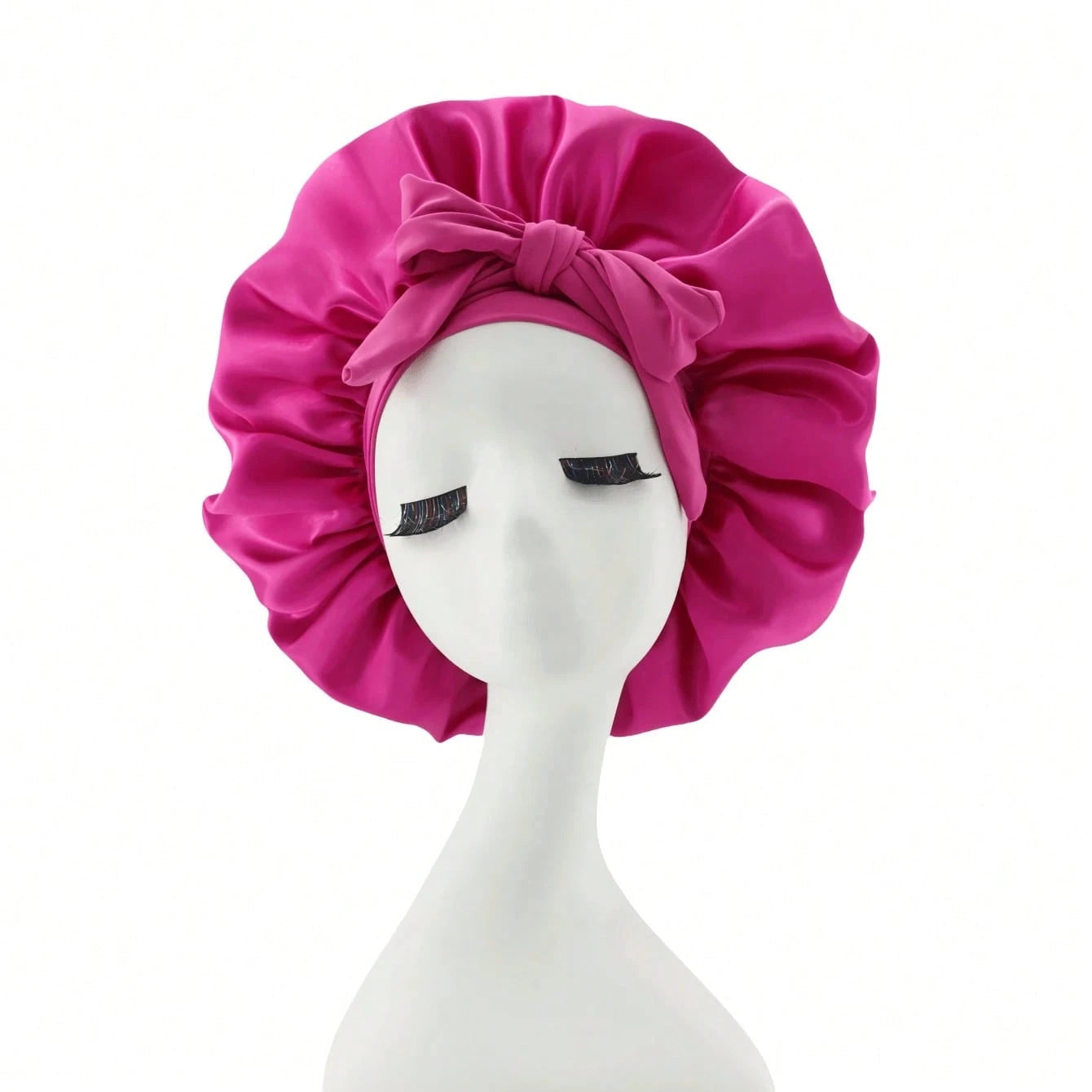 1pc Luxury Silk Sleep Cap With Adjustable Bow- Lightweight Hair Protection Cap, Suitable For Curly/Braided/Natural Hair, Multiple Colors Available, Essential Nighttime Hair Care Item, Soft And Comfor