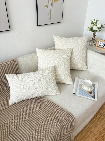 1pc Mandala Flower Exquisite Embroidery Cushion Cover, Various Sizes, Pillow Core Not Included, Suitable For Multiple Rooms
