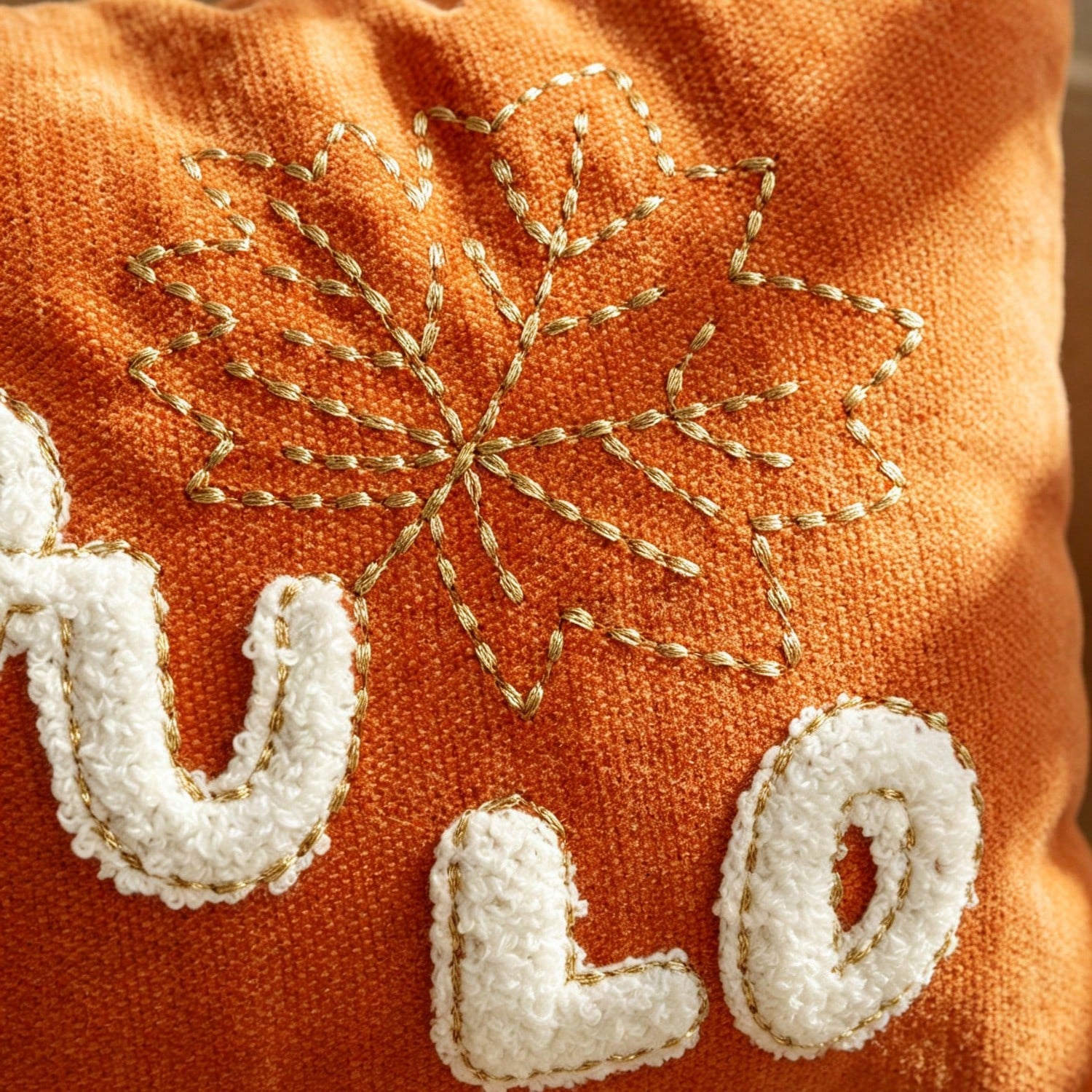 1pc Maple Leaf Embroidered Thanksgiving & Halloween Pillowcase, Decorative Autumn Harvest Pumpkin Pillow Cover