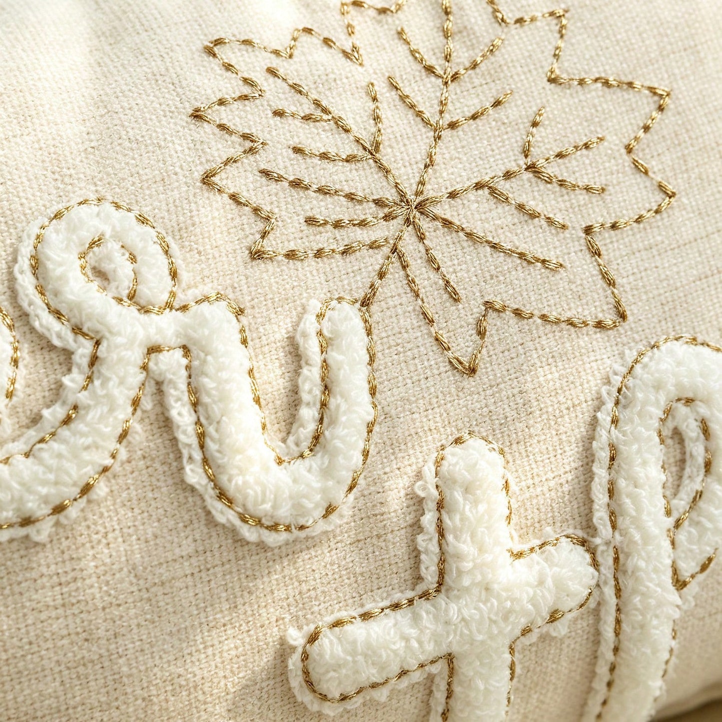 1pc Maple Leaf Embroidered Thanksgiving & Halloween Pillowcase, Decorative Autumn Harvest Pumpkin Pillow Cover