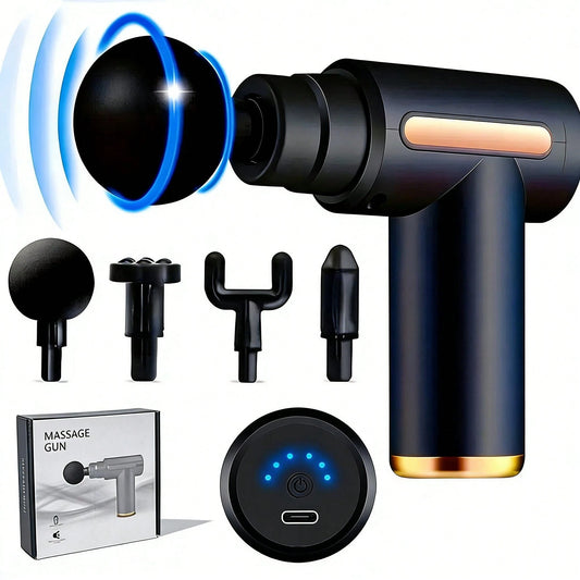 1PC Massage Gun, Deep Tissue Massage Gun, Handheld Portable Muscle Massager, Mini Travel Massage Gun, Ideal Gift For Men & Women, Fitness Gym Exercise, Sports Equipment, Gym Supplies