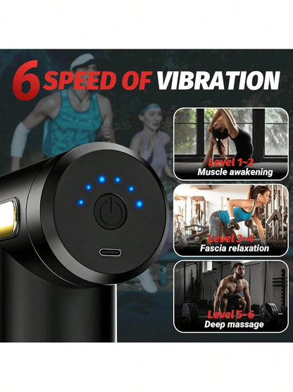 1PC Massage Gun, Deep Tissue Massage Gun, Handheld Portable Muscle Massager, Mini Travel Massage Gun, Ideal Gift For Men & Women, Fitness Gym Exercise, Sports Equipment, Gym Supplies