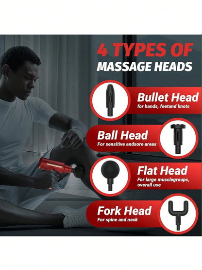 1PC Massage Gun, Deep Tissue Massage Gun, Handheld Portable Muscle Massager, Mini Travel Massage Gun, Ideal Gift For Men & Women, Fitness Gym Exercise, Sports Equipment, Gym Supplies