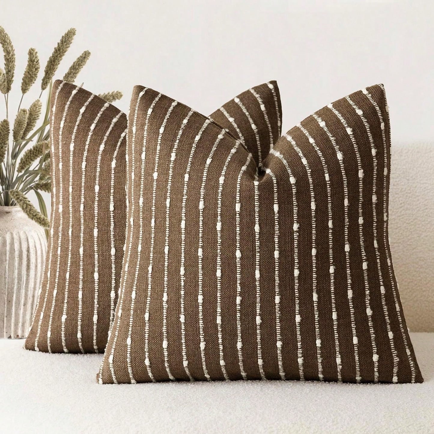 1pc Matcha Green (Without Filler) Decorative Jacquard Velvet Cushion Cover, Comfortable Modern Striped Texture Pillow Sham, Suitable For Sofa, Bedroom, Living Room, Showroom, Applicable For Spring, Su