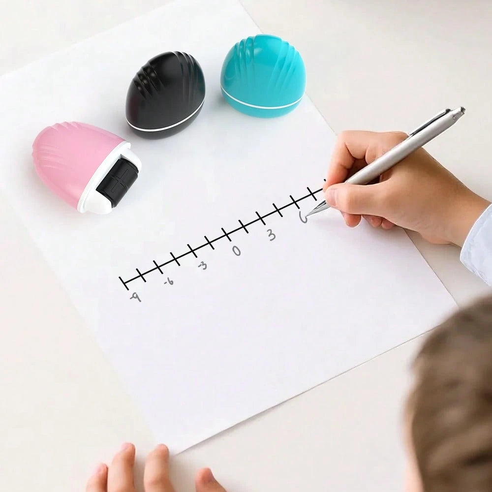 1pc Math Correction Roller Stamp, One-Click Editing, Student Math Practice Essential, Efficient & Portable, Stamp Letters, Numbers, Grids, Lines, Division Marks, Quick Editing & Practice, Perfect Teac