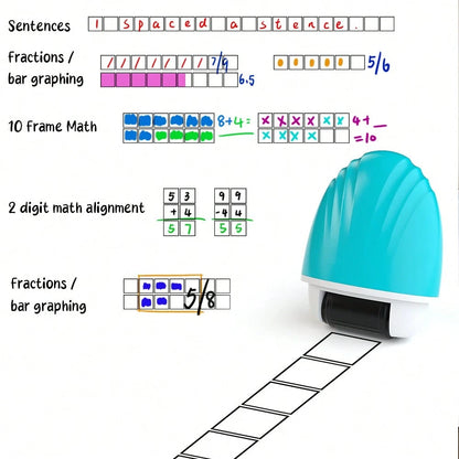1pc Math Correction Roller Stamp, One-Click Editing, Student Math Practice Essential, Efficient & Portable, Stamp Letters, Numbers, Grids, Lines, Division Marks, Quick Editing & Practice, Perfect Teac