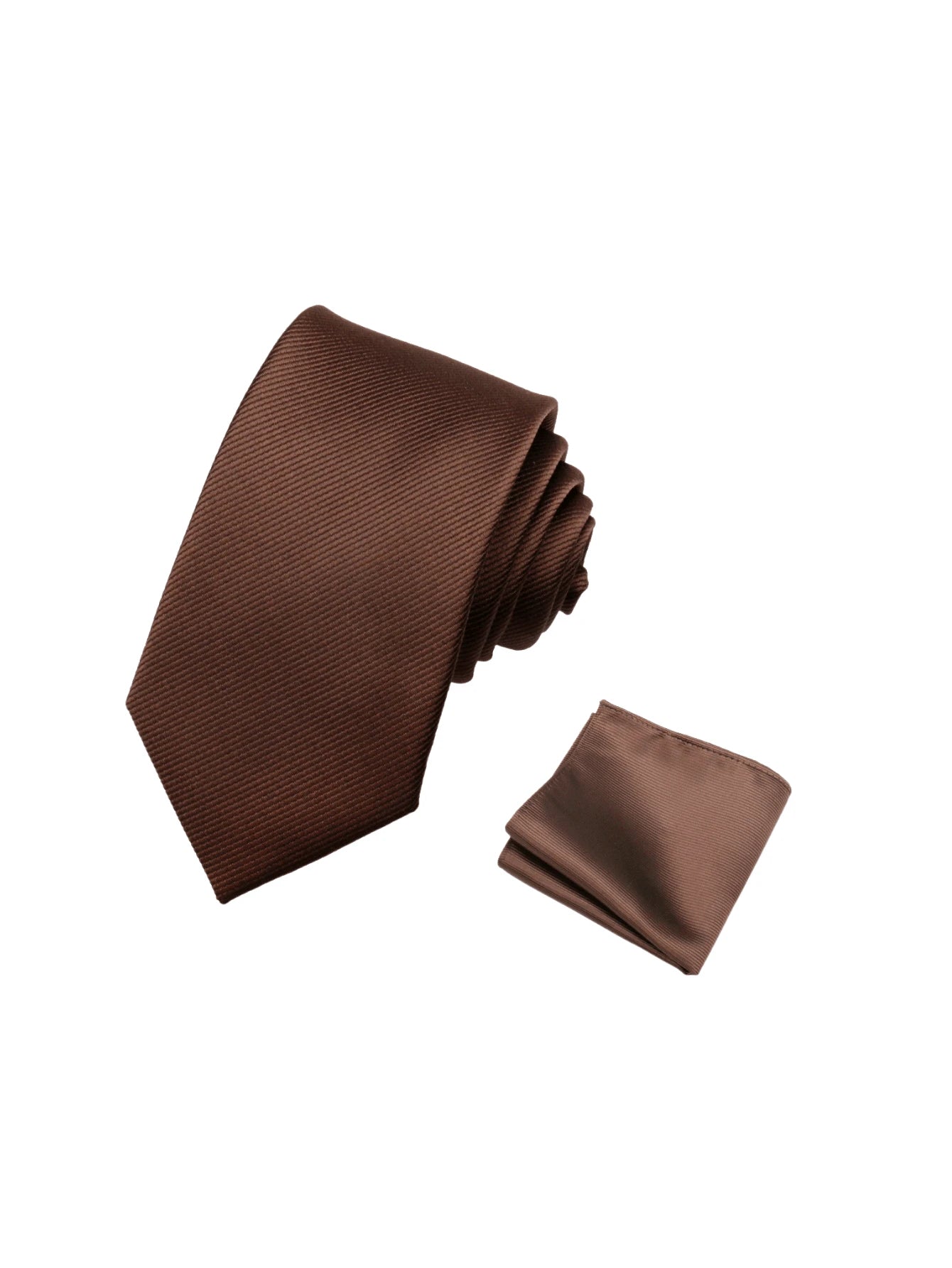 1pc Men's 8cm Gold Ribbed Tie & Pocket Square Set, Wedding Party Groom Tie Set