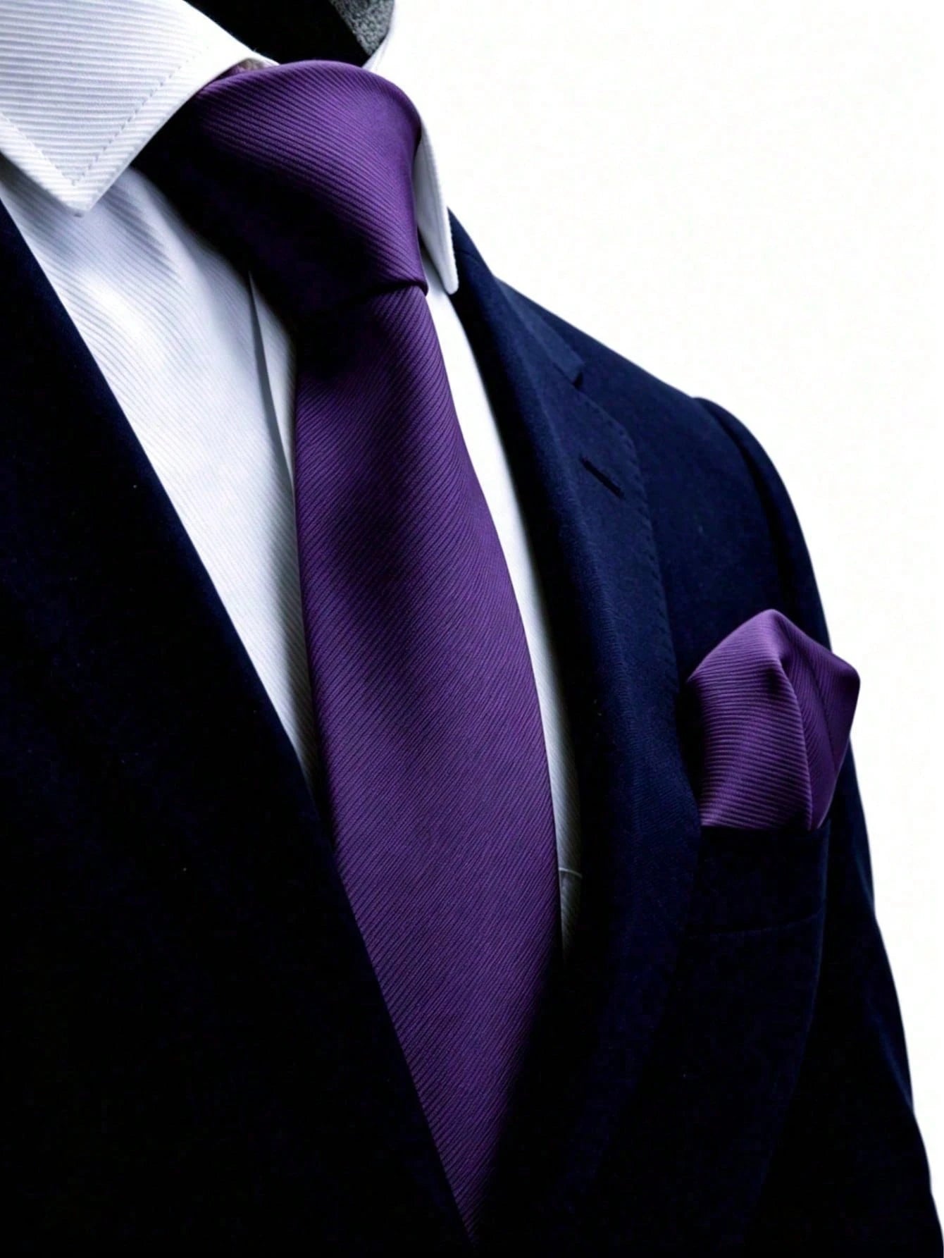 1pc Men's 8cm Gold Ribbed Tie & Pocket Square Set, Wedding Party Groom Tie Set