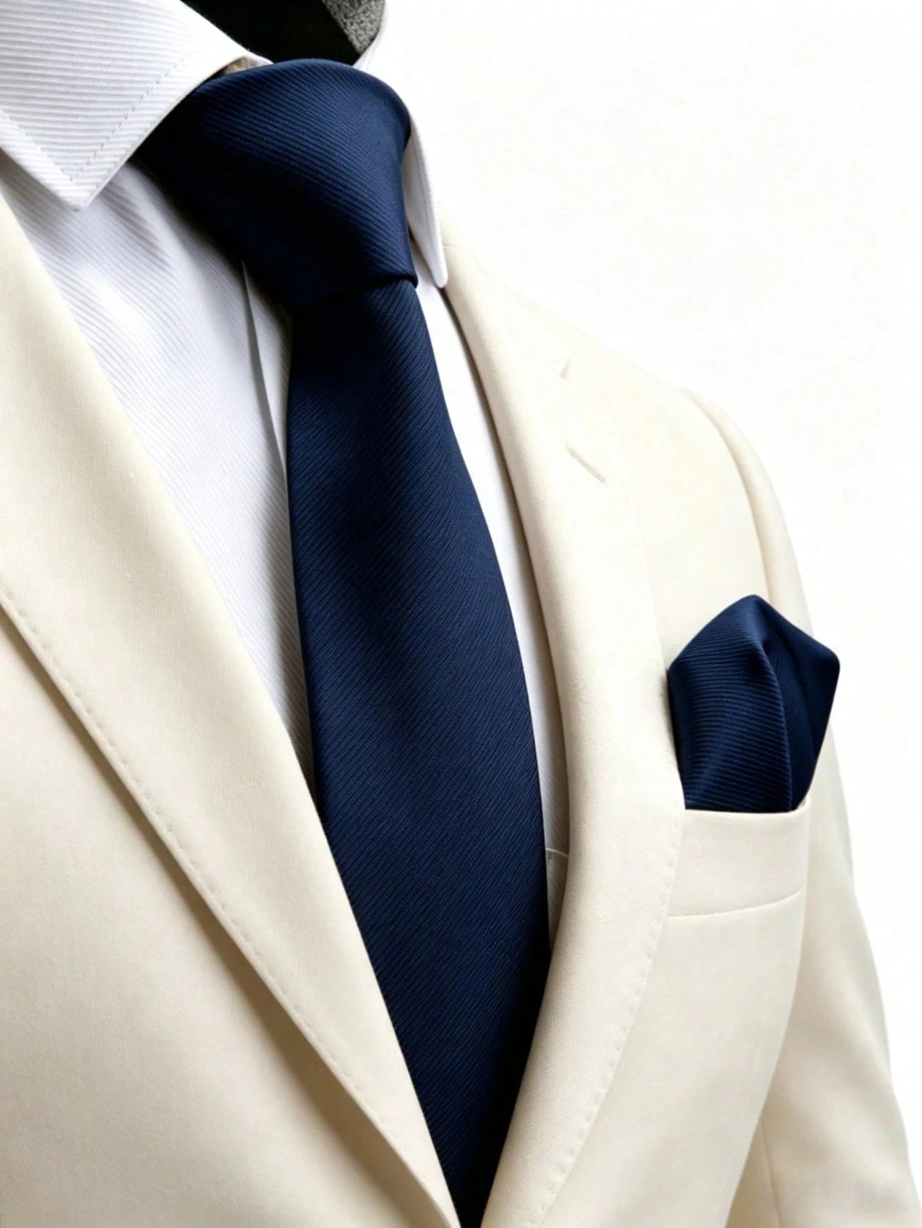 1pc Men's 8cm Gold Ribbed Tie & Pocket Square Set, Wedding Party Groom Tie Set