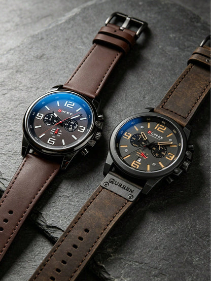 1pc Men's Fashion Business Luxury Sport Luminous Quartz Watch, Classic Minimalist Casual Mechanical Automatic Watch, Suitable For Easter, Halloween, Christmas, Father's Day, Back To School, Student, B