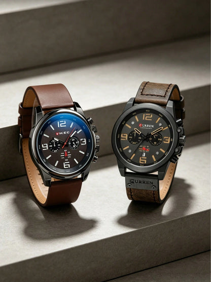1pc Men's Fashion Business Luxury Sport Luminous Quartz Watch, Classic Minimalist Casual Mechanical Automatic Watch, Suitable For Easter, Halloween, Christmas, Father's Day, Back To School, Student, B