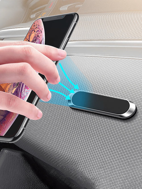 1pc Metal Round Mini Magnetic Phone Holder, Multifunctional Car Phone Navigation Mount, Compatible With IPhone And Android Phones, Dashboard Mount, Birthday Gift, Suitable For Family And Friends Car A