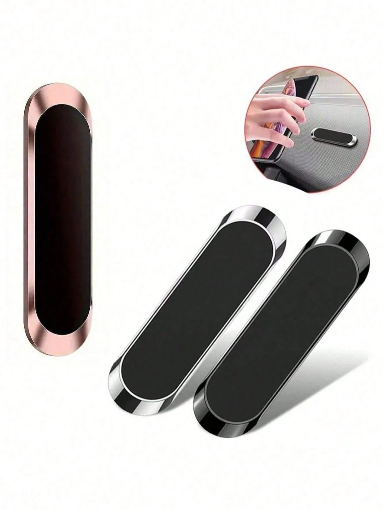 1pc Metal Round Mini Magnetic Phone Holder, Multifunctional Car Phone Navigation Mount, Compatible With IPhone And Android Phones, Dashboard Mount, Birthday Gift, Suitable For Family And Friends Car A