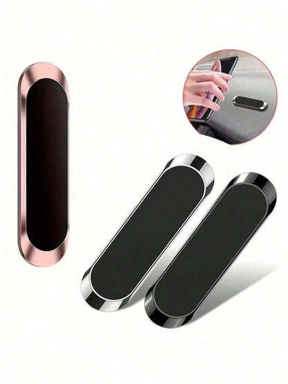 1pc Metal Round Mini Magnetic Phone Holder, Multifunctional Car Phone Navigation Mount, Compatible With IPhone And Android Phones, Dashboard Mount, Birthday Gift, Suitable For Family And Friends Car A