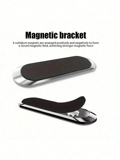 1pc Metal Round Mini Magnetic Phone Holder, Multifunctional Car Phone Navigation Mount, Compatible With IPhone And Android Phones, Dashboard Mount, Birthday Gift, Suitable For Family And Friends Car A