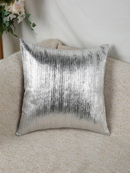 1pc Metallic Cushion Cover Without Filler, Modern Fabric Decorative Throw Pillow Case For Living Room, Home Decor