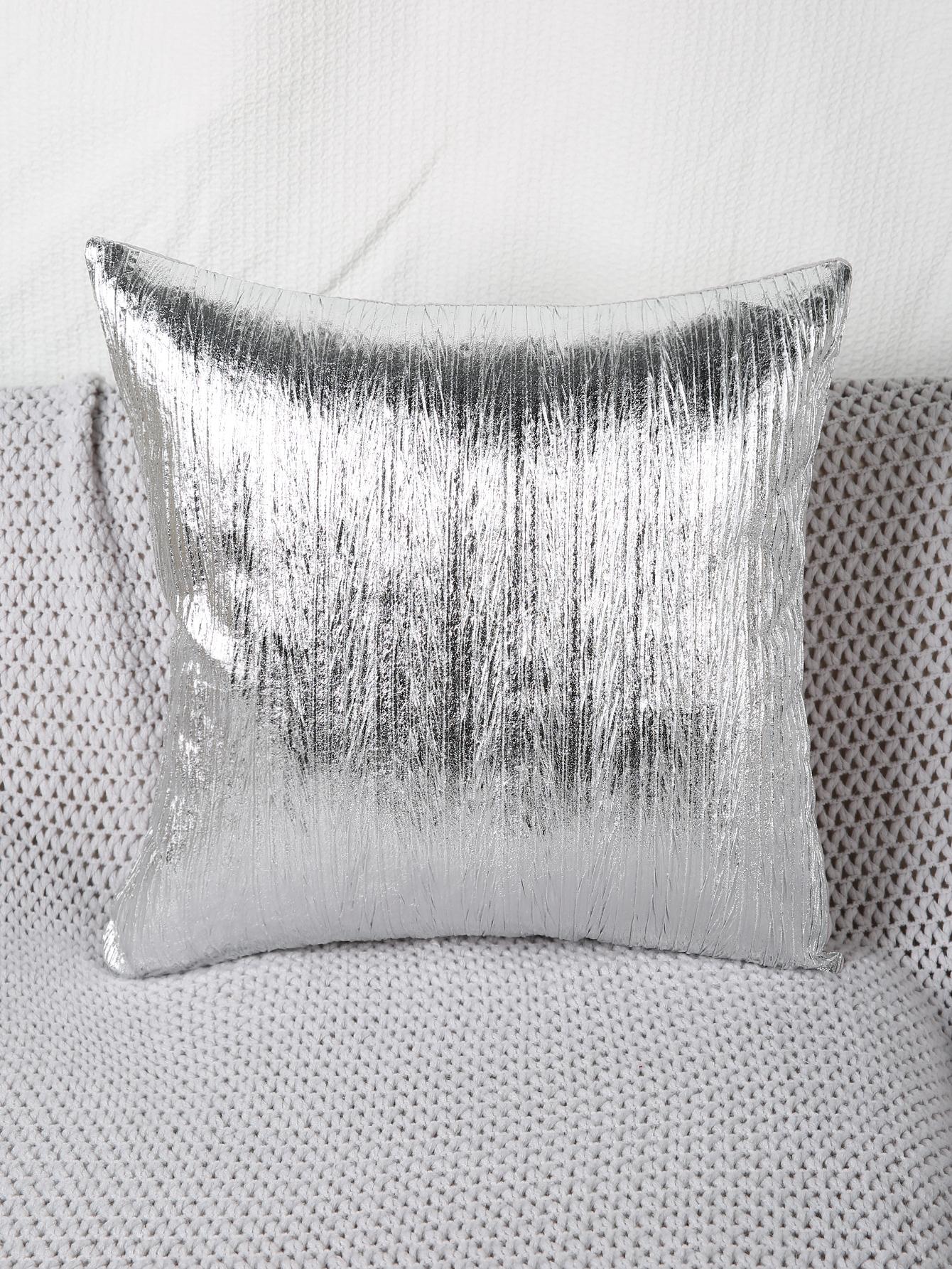 1pc Metallic Cushion Cover Without Filler, Modern Fabric Decorative Throw Pillow Case For Living Room, Home Decor