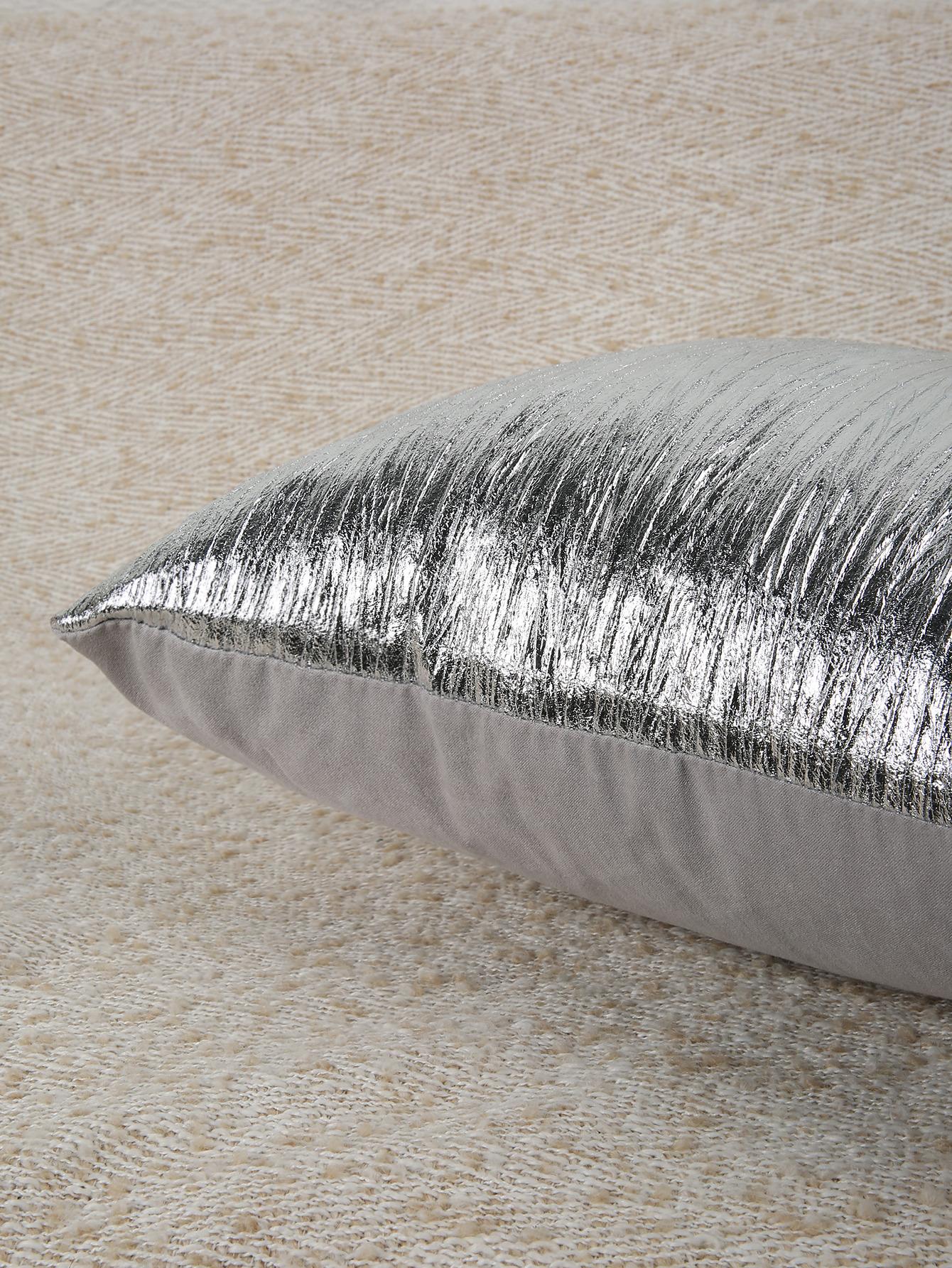 1pc Metallic Cushion Cover Without Filler, Modern Fabric Decorative Throw Pillow Case For Living Room, Home Decor