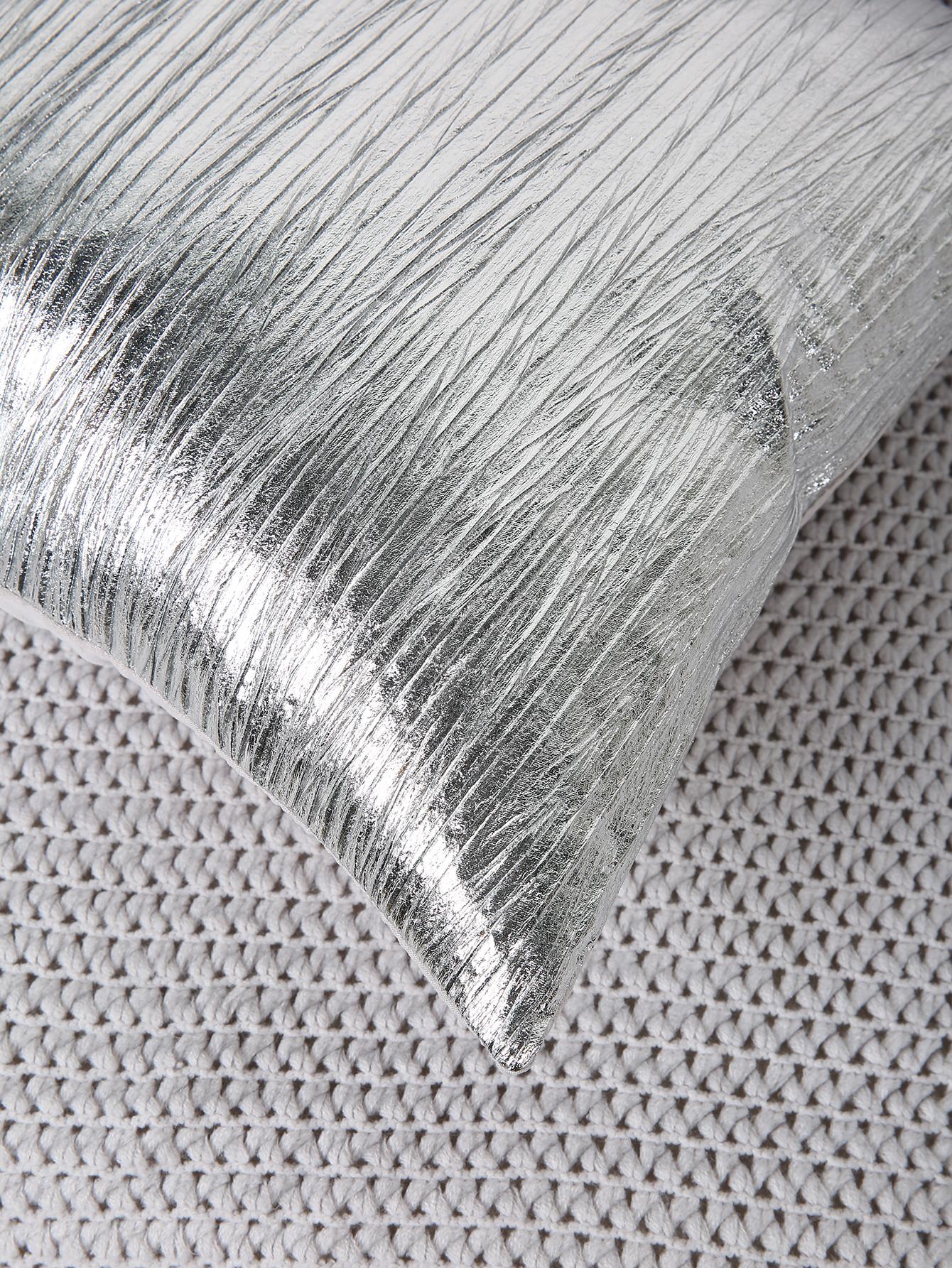1pc Metallic Cushion Cover Without Filler, Modern Fabric Decorative Throw Pillow Case For Living Room, Home Decor
