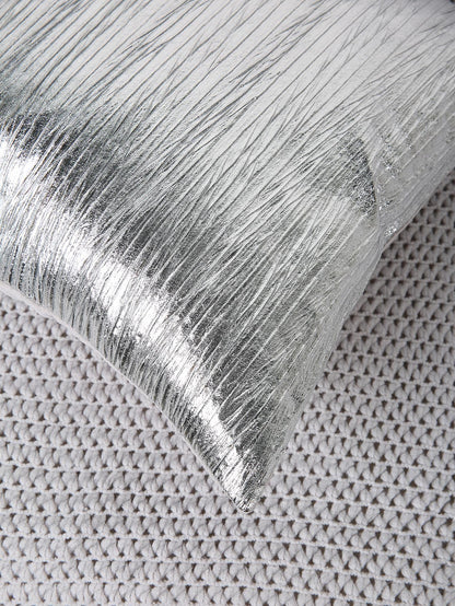 1pc Metallic Cushion Cover Without Filler, Modern Fabric Decorative Throw Pillow Case For Living Room, Home Decor