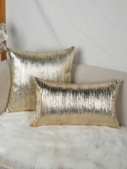 1pc Metallic Cushion Cover Without Filler, Modern Fabric Decorative Throw Pillow Case For Living Room, Home Decor