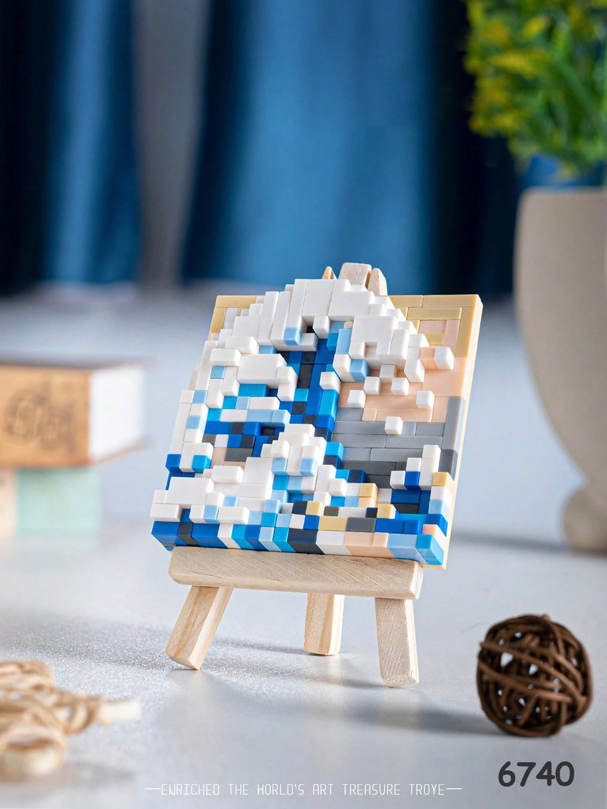 1pc Micro Particle Famous Painting Building Blocks, DIY Cute Famous Painting, Desktop Decoration, Painting Building Blocks, Mini Building Blocks, Multi-Functional And Original Gift Idea, Stocking Fill