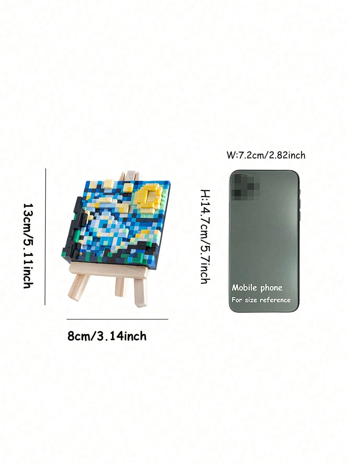 1pc Micro Particle Famous Painting Building Blocks, DIY Cute Famous Painting, Desktop Decoration, Painting Building Blocks, Mini Building Blocks, Multi-Functional And Original Gift Idea, Stocking Fill