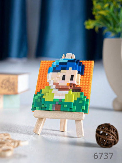 1pc Micro Particle Famous Painting Building Blocks, DIY Cute Famous Painting, Desktop Decoration, Painting Building Blocks, Mini Building Blocks, Multi-Functional And Original Gift Idea, Stocking Fill
