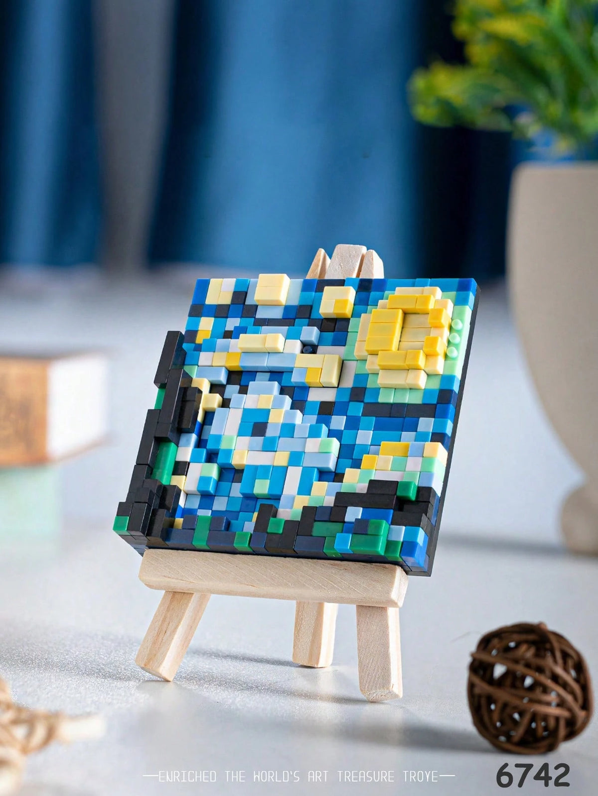 1pc Micro Particle Famous Painting Building Blocks, DIY Cute Famous Painting, Desktop Decoration, Painting Building Blocks, Mini Building Blocks, Multi-Functional And Original Gift Idea, Stocking Fill