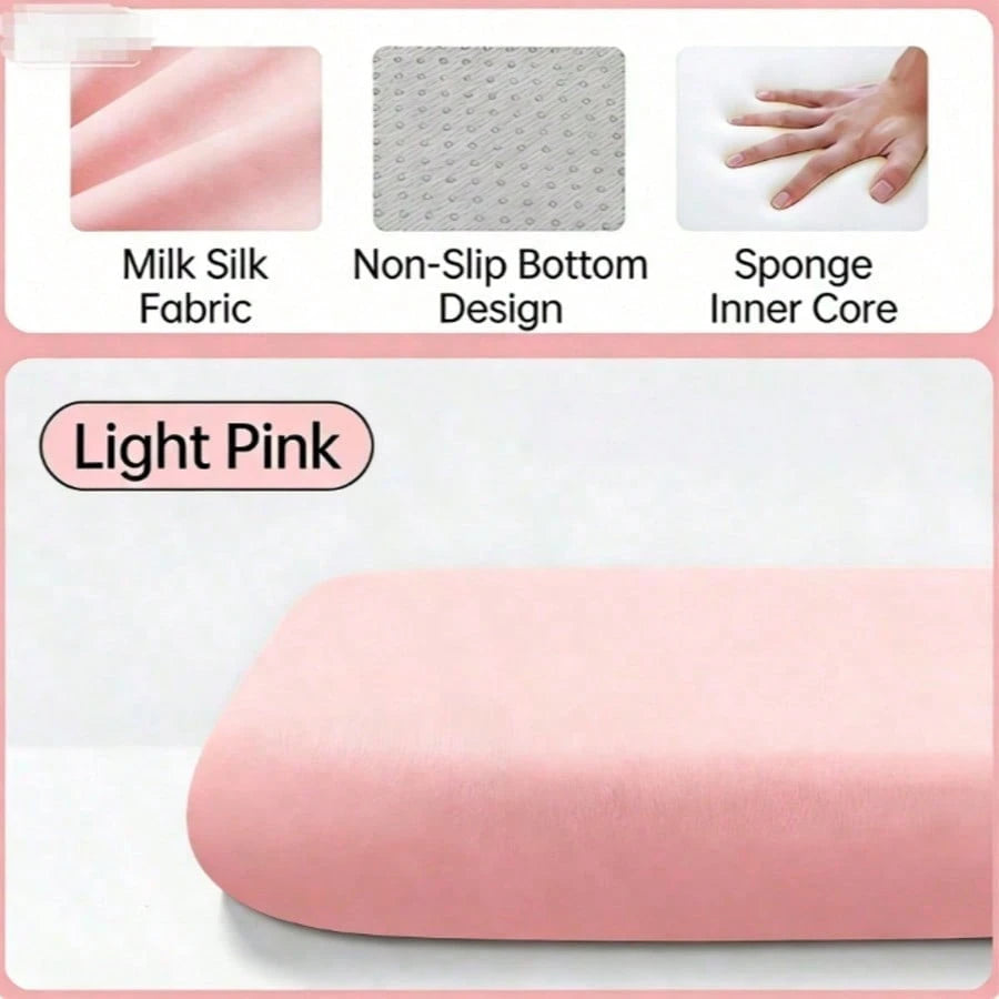 1pc Milk Silk Seat Cushion, Non-Slip, Floor Office Long-Sitting Cushion, 4.5cm Thick, Chair Pad, Student Breathable Stool Cushion, Home Seat Pad, Soft And Comfortable, Suitable For Dining Chair, Execu