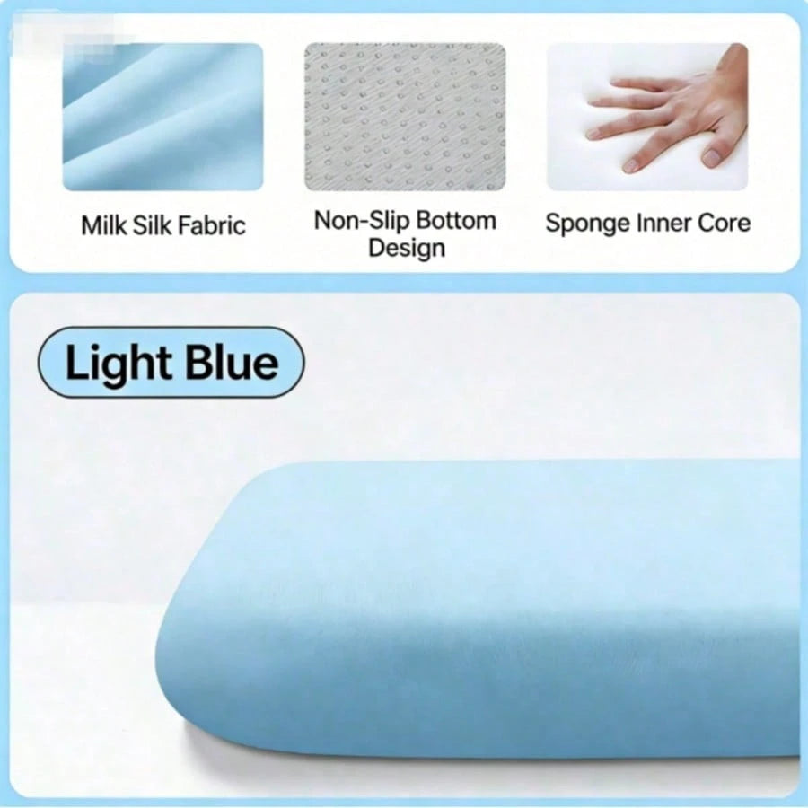 1pc Milk Silk Seat Cushion, Non-Slip, Floor Office Long-Sitting Cushion, 4.5cm Thick, Chair Pad, Student Breathable Stool Cushion, Home Seat Pad, Soft And Comfortable, Suitable For Dining Chair, Execu