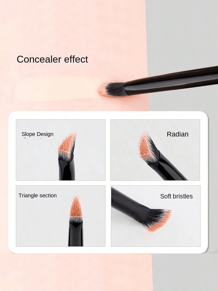 1pc Mini Angled Concealer Brush, Suitable For Powder Foundation, Concealer