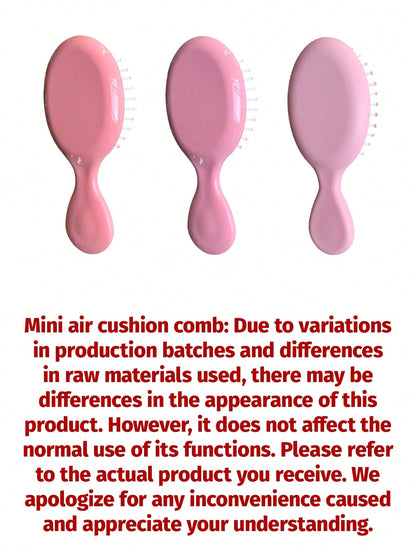 1pc Mini Portable Daisy Floral Frosted Air Cushion Hair Brush With Handle, Styling Tool, Hair Care, Gift For Girls, Hair Brush, Comb, Beauty Tool, Salon Beauty Supply, Back To School, Travel Essential