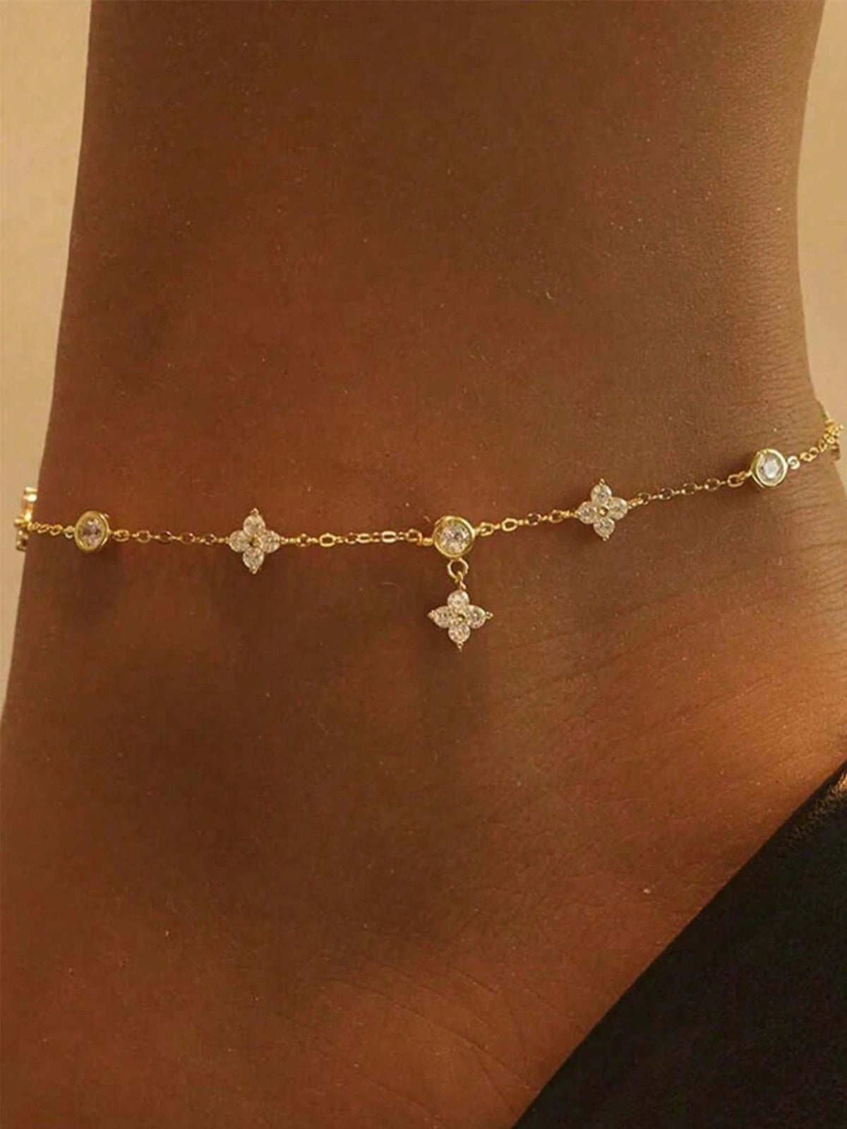 1pc Minimalist Double Layer Stacked Anklet, Beach Style Fashion Versatile Anklet, Sexy Party Beach Vacation Style, Ideal Summer Gift