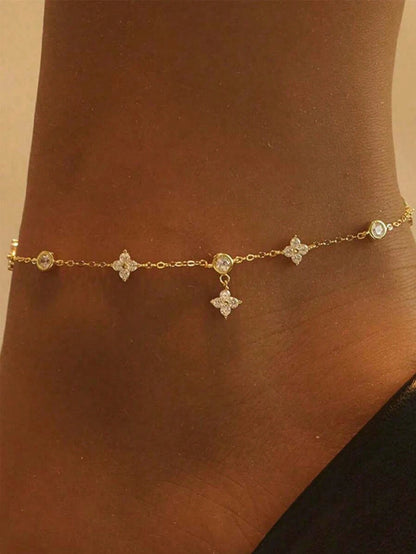 1pc Minimalist Double Layer Stacked Anklet, Beach Style Fashion Versatile Anklet, Sexy Party Beach Vacation Style, Ideal Summer Gift