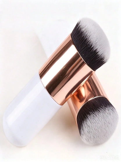 1pc Multi-Functional Cosmetic Palm Brush With Unscented Polyester Bristle & ABS Plastic Handle, Fit For Normal Skin, Multipurpose For Foundation Concealer Blush Highlighter Contour Bronzer Powder, Por