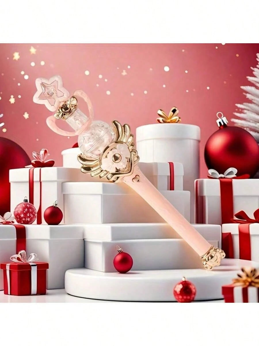 1pc Music Magic Star Wand Toy, Electric Rotating Lighting Fairy Wand For Girls, Dreamy Star Design Kids Toy, Perfect Gift For Girl Birthday Party, Performances- (Batteries Not Included)