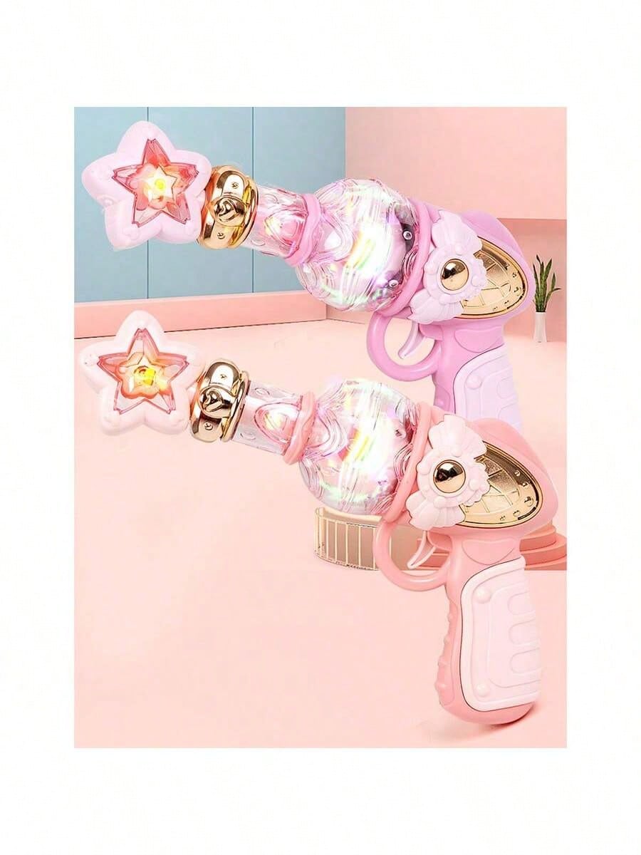 1pc Music Magic Star Wand Toy, Electric Rotating Lighting Fairy Wand For Girls, Dreamy Star Design Kids Toy, Perfect Gift For Girl Birthday Party, Performances- (Batteries Not Included)