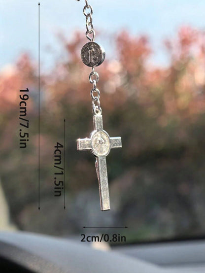 1pc New Car Accessories Interior Suspension Popular Cross Frame, Car Suspension Rearview Mirror Car Suspension Automotive Decoration