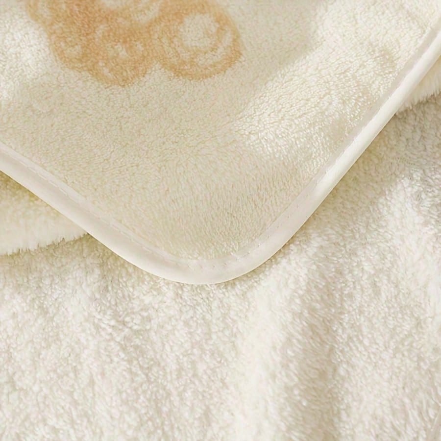 1pc Newborn Baby Blanket, Soft Infant Blanket Printed With Cute Cartoon Bear And Starfish Patterns- Comfortable Baby Swaddle, Machine Washable, Multiple Colors Available, Multifunctional Nursery Deco
