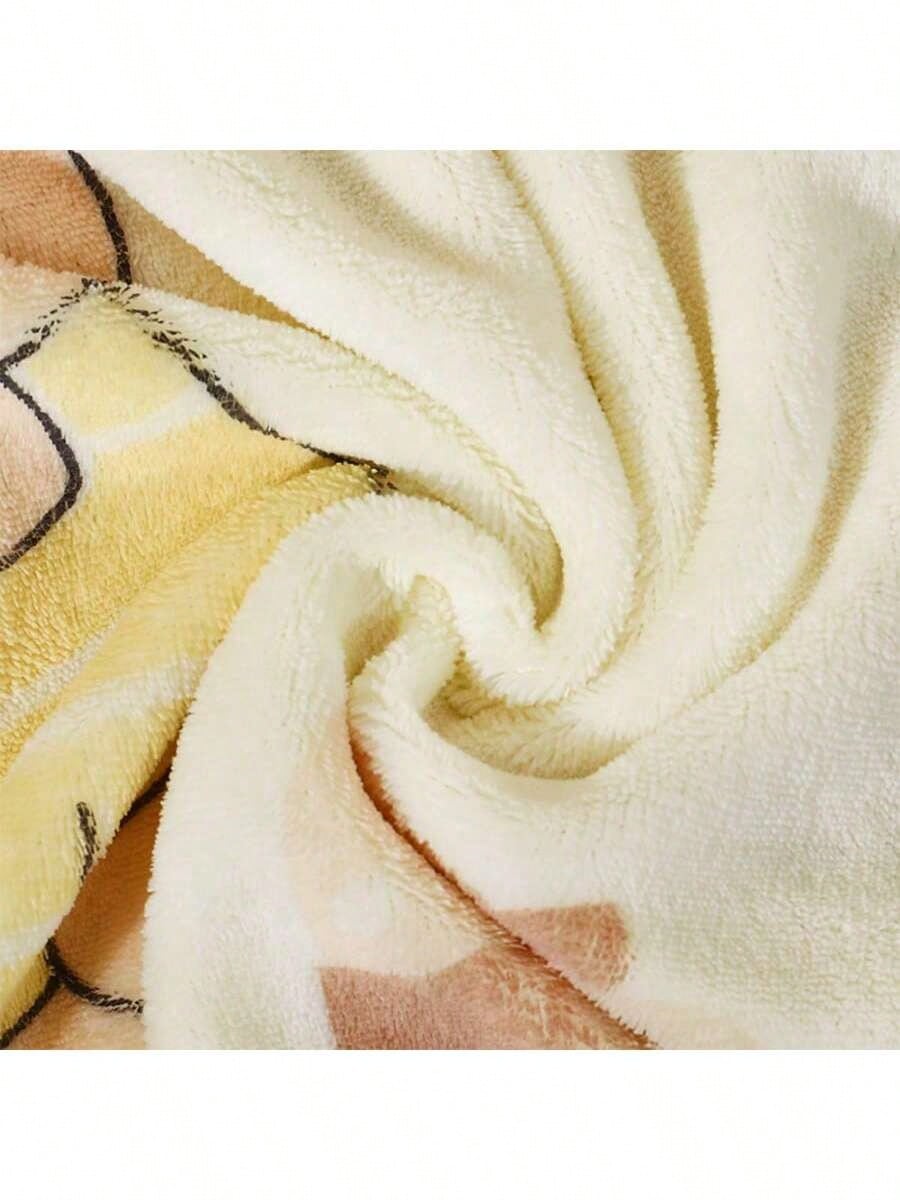1pc Newborn Baby Blanket, Soft Infant Blanket Printed With Cute Cartoon Bear And Starfish Patterns- Comfortable Baby Swaddle, Machine Washable, Multiple Colors Available, Multifunctional Nursery Deco