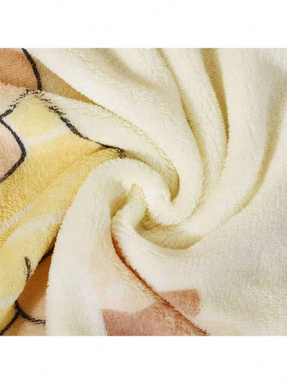 1pc Newborn Baby Blanket, Soft Infant Blanket Printed With Cute Cartoon Bear And Starfish Patterns- Comfortable Baby Swaddle, Machine Washable, Multiple Colors Available, Multifunctional Nursery Deco
