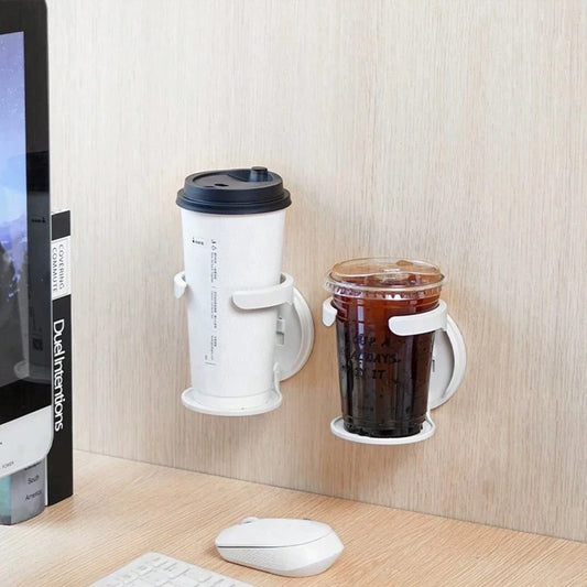 1PC No-Drill Folding Cup Holder, Anti-Spill Anti-Tip, Self-Adhesive Cup Holder, Office Desk, Bedroom, Living Room, Kitchen, Desk, Workstation Savior, Space-Saving Storage