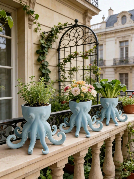 1pc Octopus Shaped Planter, Creative Succulent Plant Pot, Waterproof Octopus Planter & Desktop Storage, Suitable For Succulents, Herbs, Flowers, Vegetables, Indoor/Outdoor Gardening Decor, Desktop Sto